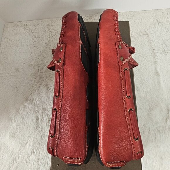 Patricia Nash Domenica Red Leather Tasseled Driving Loafer Boho Preppy 8.5 - Picture 7 of 12